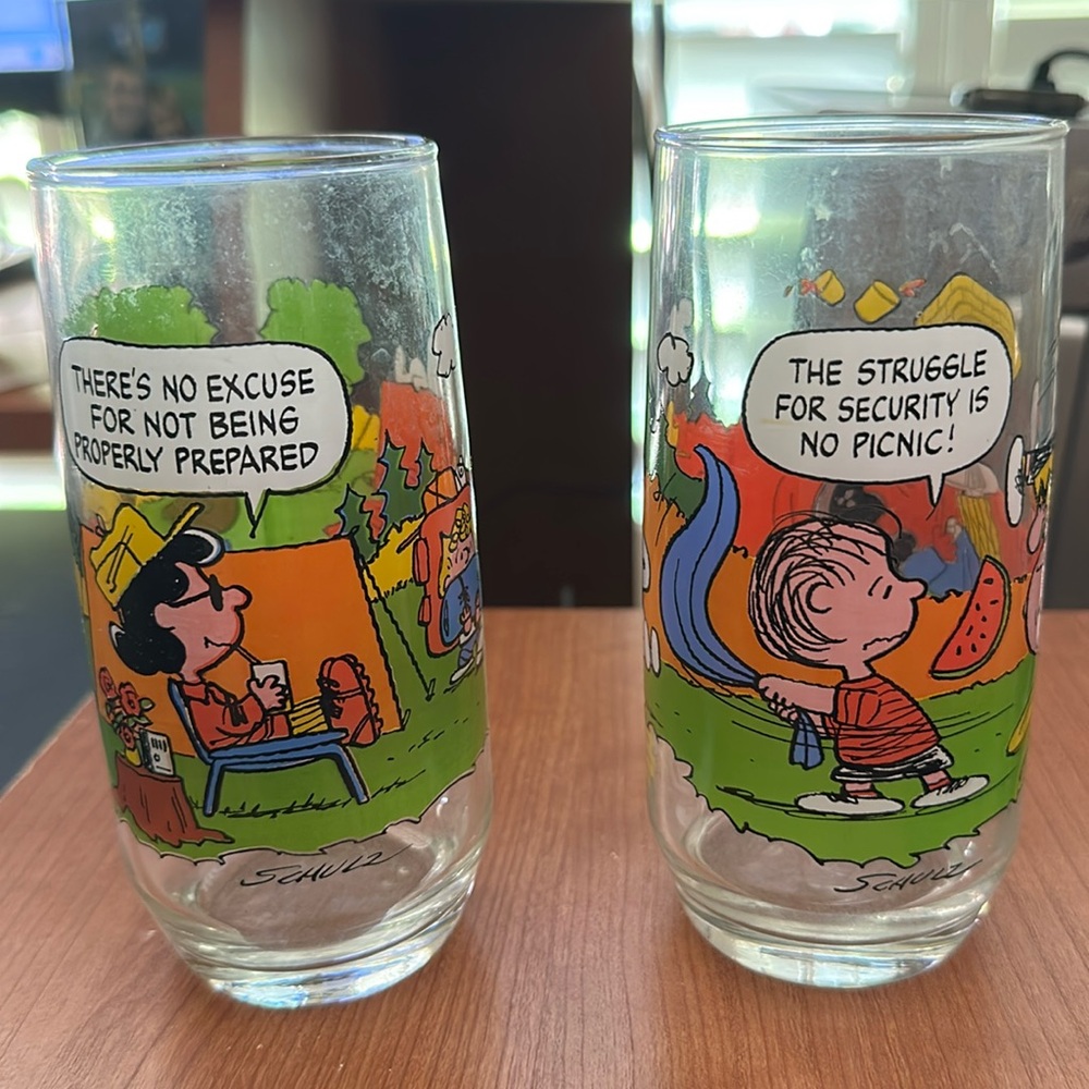 Peanuts Green and Yellow Drinkware with Cartoon Characters